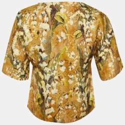 مملوكة مسبقًا بلوزة دولتشي أند غابانا بيج بزهور صوف مزيج صغيرة