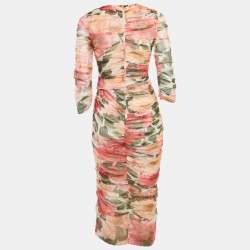 مملوكة مسبقًا Dolce & Gabbana Multicolor Floral Print Bodycon Dress XS