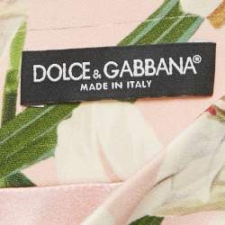 مملوكة مسبقًا Dolce & Gabbana Pink Floral Print Crepe Flounced Skirt S