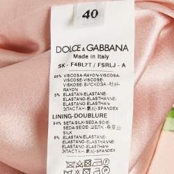 مملوكة مسبقًا Dolce & Gabbana Pink Floral Print Crepe Flounced Skirt S