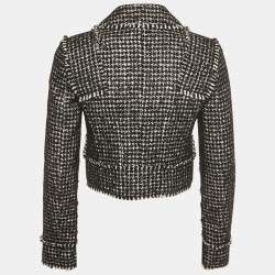 مملوكة مسبقًا Dolce & Gabbana Black/White Tweed Bejeweled Blazer S