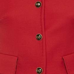 مملوكة مسبقًا طقم جاكيت وتنورة صوف أحمر دولتشي أند غابانا مقاس صغير