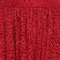 Pre Owned Dolce & Gabbana Red Swiss Dots Silk Flared Mini Skirt S