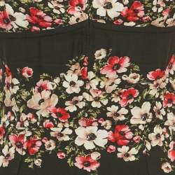 مملوكة مسبقًا Dolce & Gabbana Black Floral Print Crepe Corset Sheath Dress S