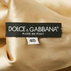 مملوكة مسبقًا Dolce & Gabbana Brown Leopard Printed Cotton Charmeuse Shift Dress S