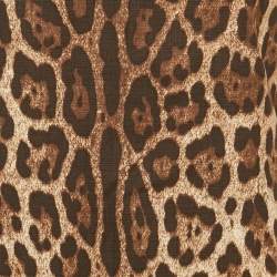مملوكة مسبقًا Dolce & Gabbana Brown Leopard Printed Cotton Charmeuse Shift Dress S