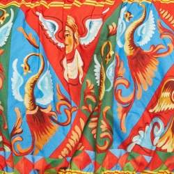 مملوكة مسبقًا Dolce & Gabbana Red/Blue Carretto Print Crop Top S