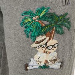 مملوكة مسبقًا Dolce & Gabbana Grey Cotton DGfamily Joggers S