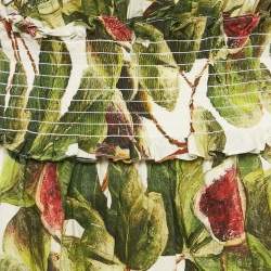 مملوكة مسبقًا فستان دولتشي آند غابانا قطن طباعة تين أخضر ميدي مقاس صغير