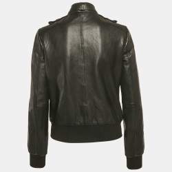 مملوكة مسبقًا Dolce & Gabbana Black Leather Biker Jacket S