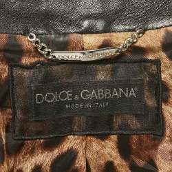 مملوكة مسبقًا Dolce & Gabbana Black Leather Biker Jacket S
