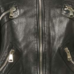 مملوكة مسبقًا Dolce & Gabbana Black Leather Biker Jacket S