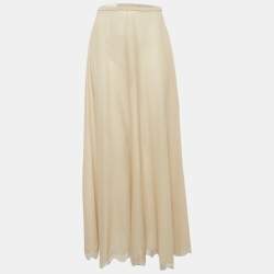 مملوكة مسبقًا Dolce & Gabbana Alta Moda Beige Silk Flared Skirt S