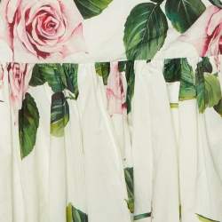 مملوكة مسبقًا Dolce & Gabbana White Floral Print Cotton Short Skirts M