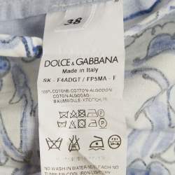 مملوكة مسبقًا Dolce & Gabbana Blue/White Majolica Print Pleated Maxi Skirt S