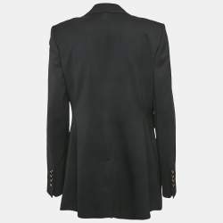 Pre Owned Dolce & Gabbana Black Wool Peak Lapel Collar Blazer L