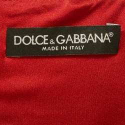 Pre Owned Dolce & Gabbana Red Floral Print Crepe Mini Dress M