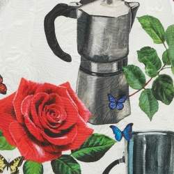 مملوكة مسبقًا Dolce & Gabbana White Flowers Print Jacquard Mini Dress S