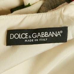 مملوكة مسبقًا Dolce & Gabbana White Flowers Print Jacquard Mini Dress S