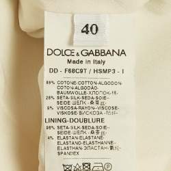 مملوكة مسبقًا Dolce & Gabbana White Flowers Print Jacquard Mini Dress S