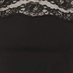 مملوكة مسبقًا فستان قصير دولتشي أند غابانا بروكيد شبكي دانتيل زهري أسود مقاس صغير جداً - إكس إس