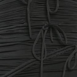 Pre Owned Dolce & Gabbana Vintage Black Jersey Ruche Tie-Up Midi Dress S