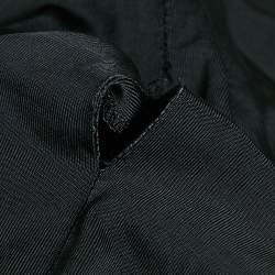 Pre Owned Dolce & Gabbana Vintage Black Jersey Ruche Tie-Up Midi Dress S