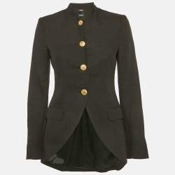 Pre Owned بلير دولتشي أند غابانا كتان أسود بقصة منظمة مقاس صغير - سمول