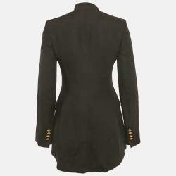 Pre Owned Dolce & Gabbana Black Linen Regular Fit Blazer S