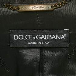 Pre Owned Dolce & Gabbana Black Linen Regular Fit Blazer S