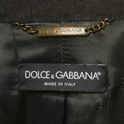 Pre Owned Dolce & Gabbana Black Linen Regular Fit Blazer S
