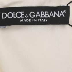 مملوكة مسبقًا Dolce & Gabbana Cream/Black Crepe Embroidered Mini Dress M