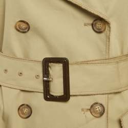 Pre Owned Dolce & Gabbana Grey Gabardine Trench Coat S