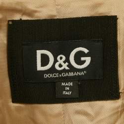 Pre Owned Dolce & Gabbana Grey Gabardine Trench Coat S