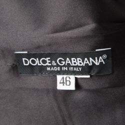 مملوكة مسبقًا فستان دولتشي أند غابانا بلا أكمام طبقات طباعة حيوان فلوك مونوكروم L