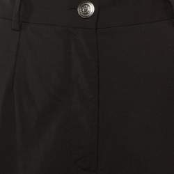 Pre Owned Dolce & Gabbana Black D&G Logo Plaque Wool Trousers M