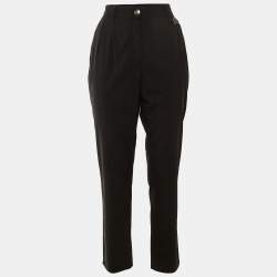 مملوكة مسبقًا بنطلون صوف دولتشي آند غابانا مربع شعار D&G أسود مقاس متوسط