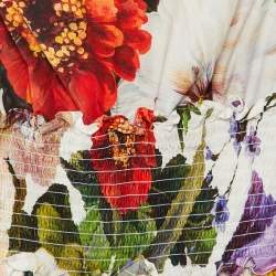 مملوكة مسبقًا Dolce & Gabbana White Floral Print Cotton Midi Dress XS