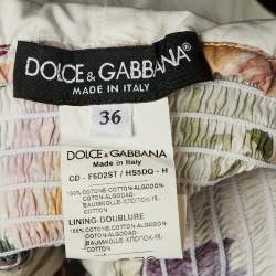 مملوكة مسبقًا Dolce & Gabbana White Floral Print Cotton Midi Dress XS