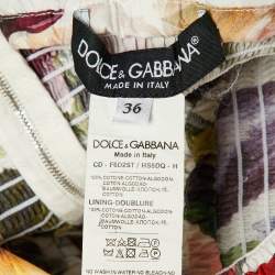 مملوكة مسبقًا Dolce & Gabbana White Floral Print Cotton Midi Dress XS