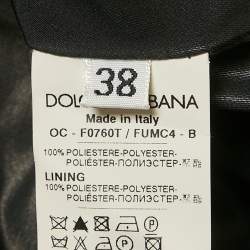 Pre Owned Dolce & Gabbana Black Metallic Polyester Double Breasted Belted Coat S