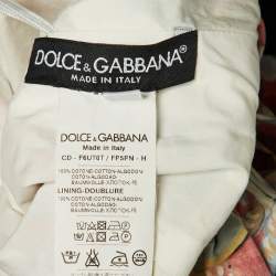 Pre Owned Dolce & Gabbana Multicolor Carretto Siciliano Print Cotton Short Dress M