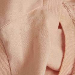 Pre Owned توب دولتشي أند غابانا جيرسي بتطريز زهور وردي صغير