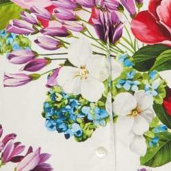 Pre Owned Dolce & Gabbana White Floral Print Cotton Sleeveless Top M