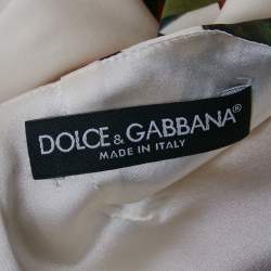 مملوكة مسبقًا Dolce & Gabbana White Flowers Print Silk Mini Dress S