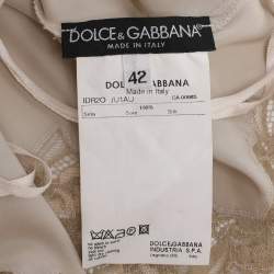 مملوكة مسبقًا Dolce & Gabbana Grey Satin and Lace Mini Dress M