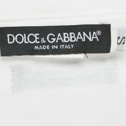 Pre Owned Dolce & Gabbana White Ciao Kim Cotton Knit T-Shirt S