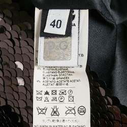 Pre Owned D&G Black Sequin Embellished Tulle Sheath Dress S