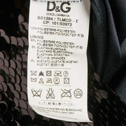 Pre Owned D&G Black Sequin Embellished Tulle Sheath Dress S