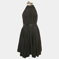 مملوكة مسبقًا فستان دولتشي أند غابانا أسود جيرسي برقبة هالتر قصير مقاس صغير